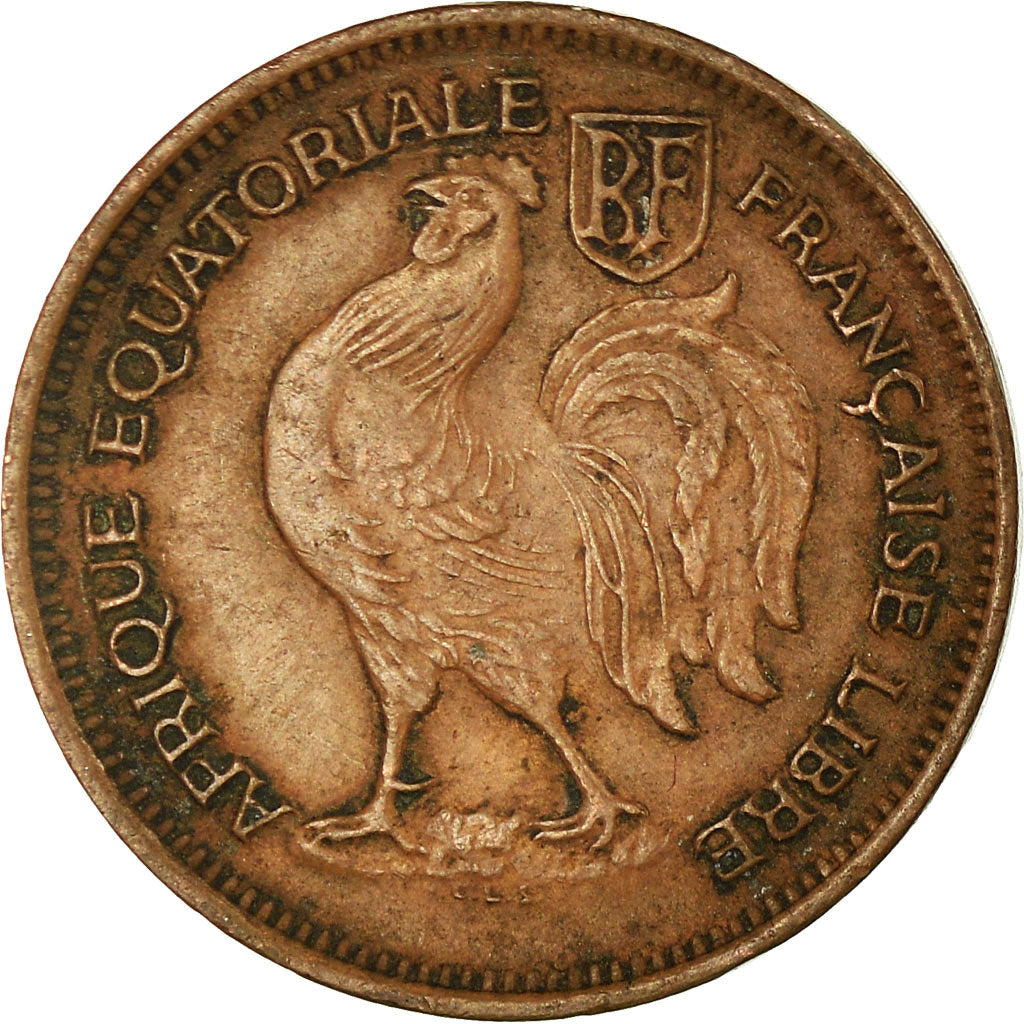 Coin, French Equatorial Africa, 50 Centimes, 1943, Pretoria, AU(50-53), Bronze