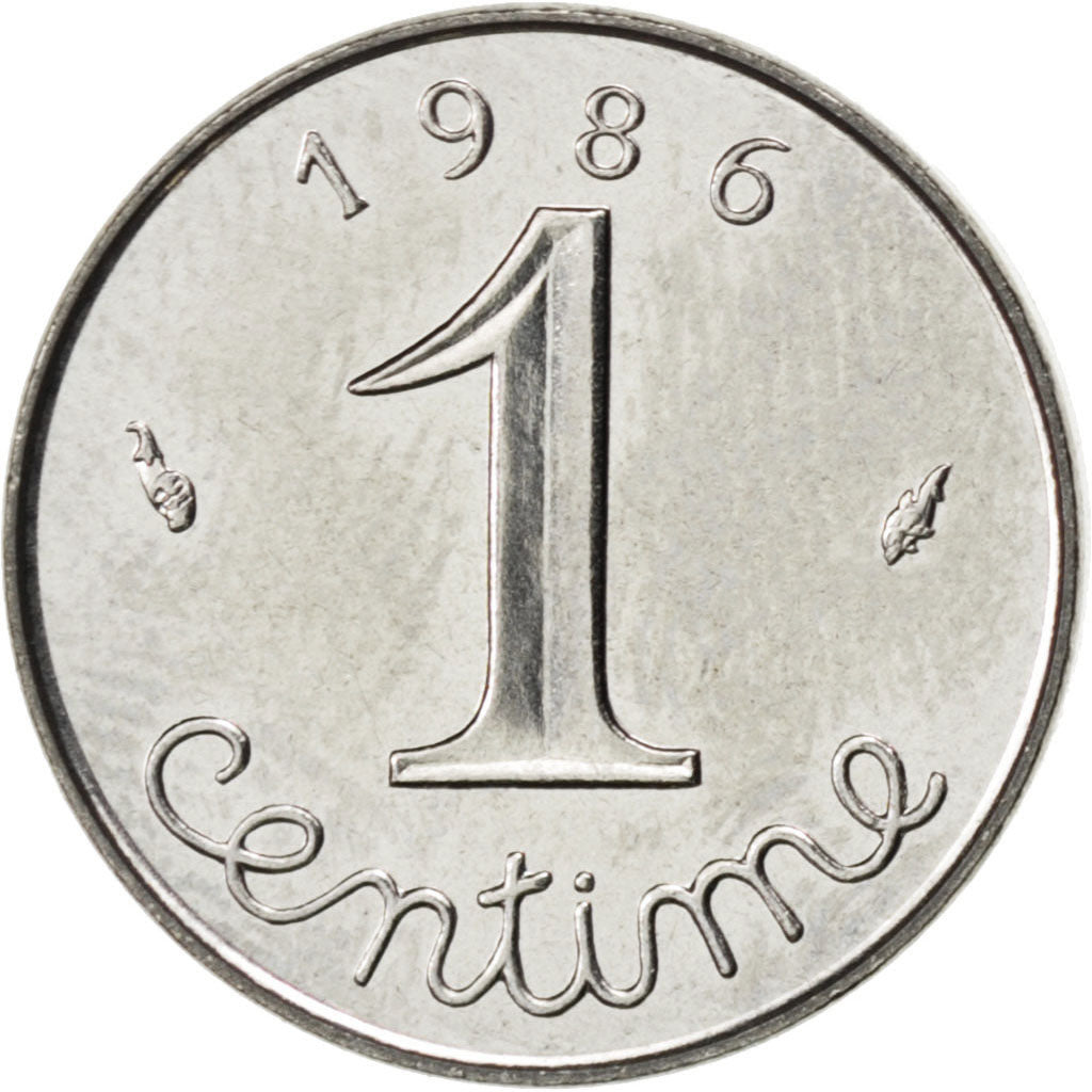 FRANCE, Épi, Centime, 1986, Paris, KM #928, MS(63), Stainless Steel, 15, Gadoury