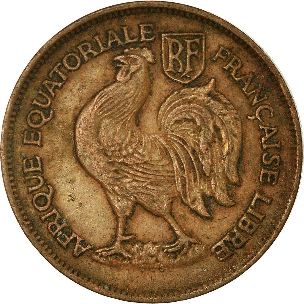 Monnaie, Afrique-Équatoriale française, Franc, 1943, Pretoria, TTB, Bronze