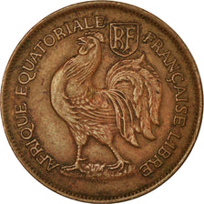 Munten, Frans Equatoriaal Afrika, Franc, 1943, Pretoria, ZF+, Bronze, KM:2a