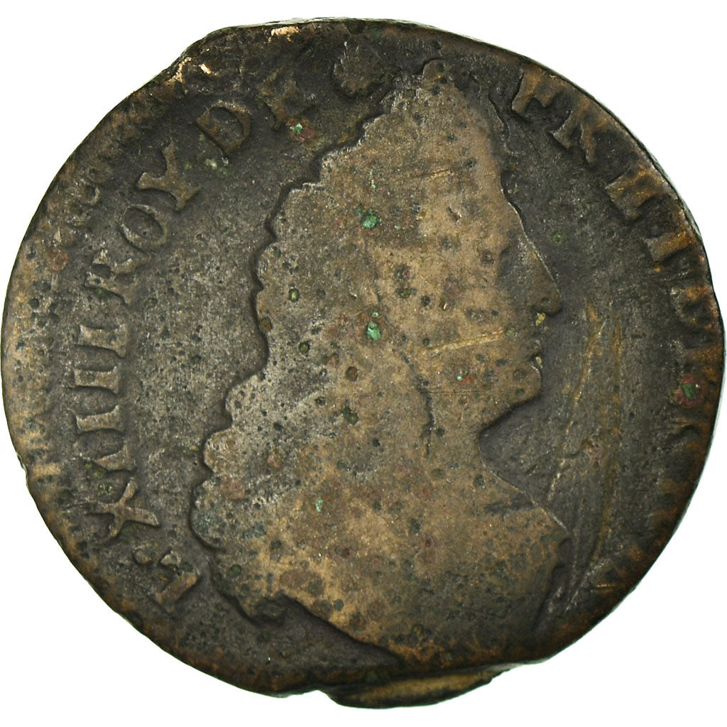 Moeda, França, Louis XIV, Liard de France au buste âgé, troisième type