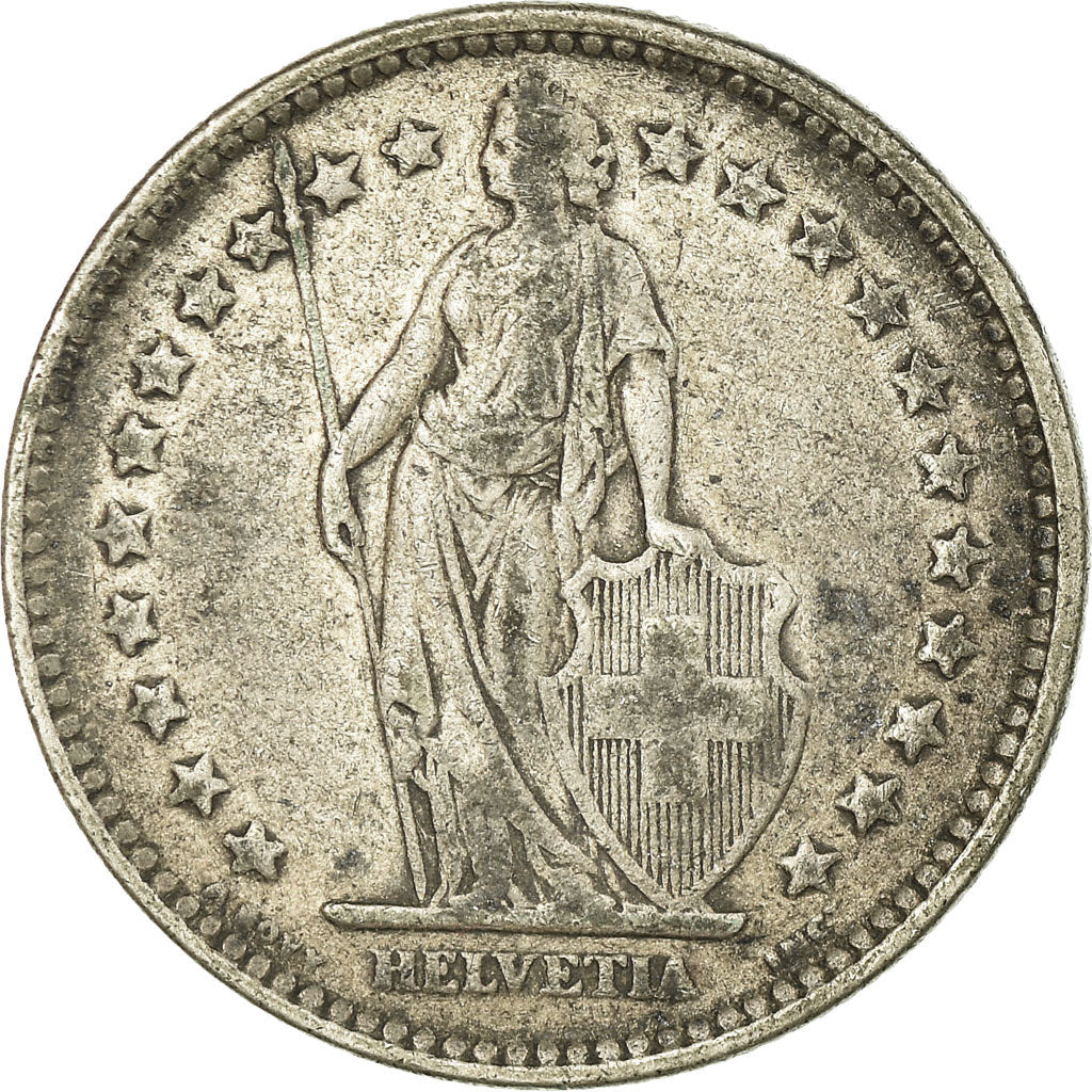 Coin, Switzerland, 2 Francs, 1921, Bern, VF(30-35), Silver, KM:21