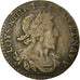 Moneda, Francia, Double Tournois, 1629, Letter on right of the bust, MBC, Cobre