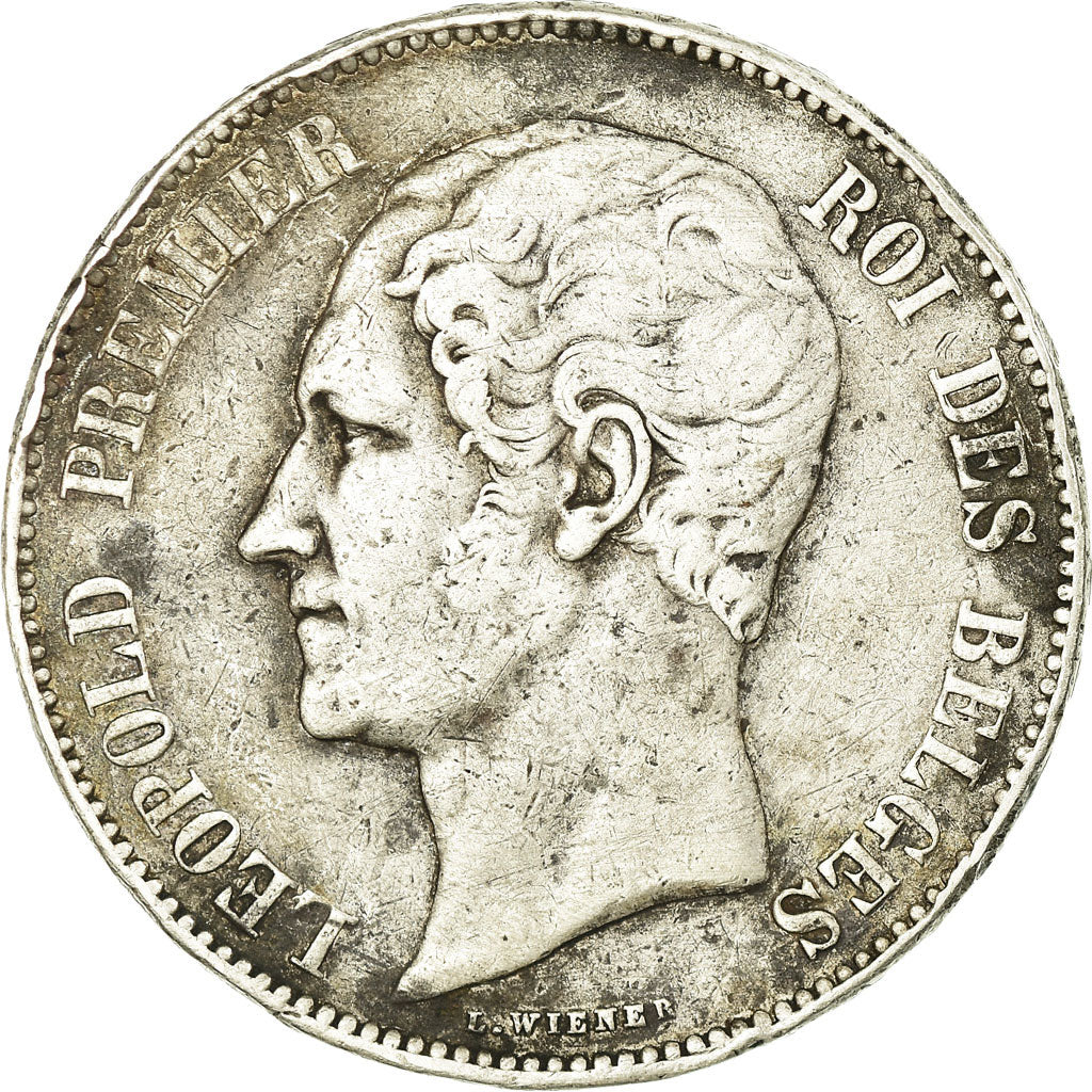 Münze, Belgien, Leopold I, 5 Francs, 5 Frank, 1865, Point after F, S+, Silber