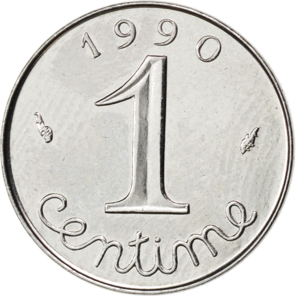 FRANCE, Épi, Centime, 1990, Paris, KM #928, MS(63), Stainless Steel, 15, Gadoury