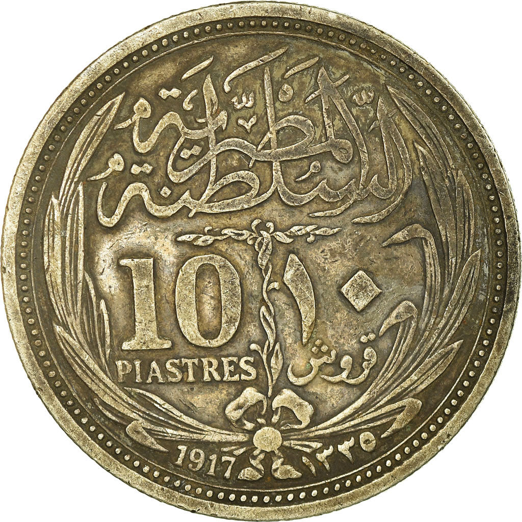 Coin, Egypt, Hussein Kamil, 10 Piastres, 1917, EF(40-45), Silver, KM:319