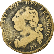 Moneta, Francia, 12 deniers françois, 12 Deniers, 1792, Dijon, MB, Bronzo