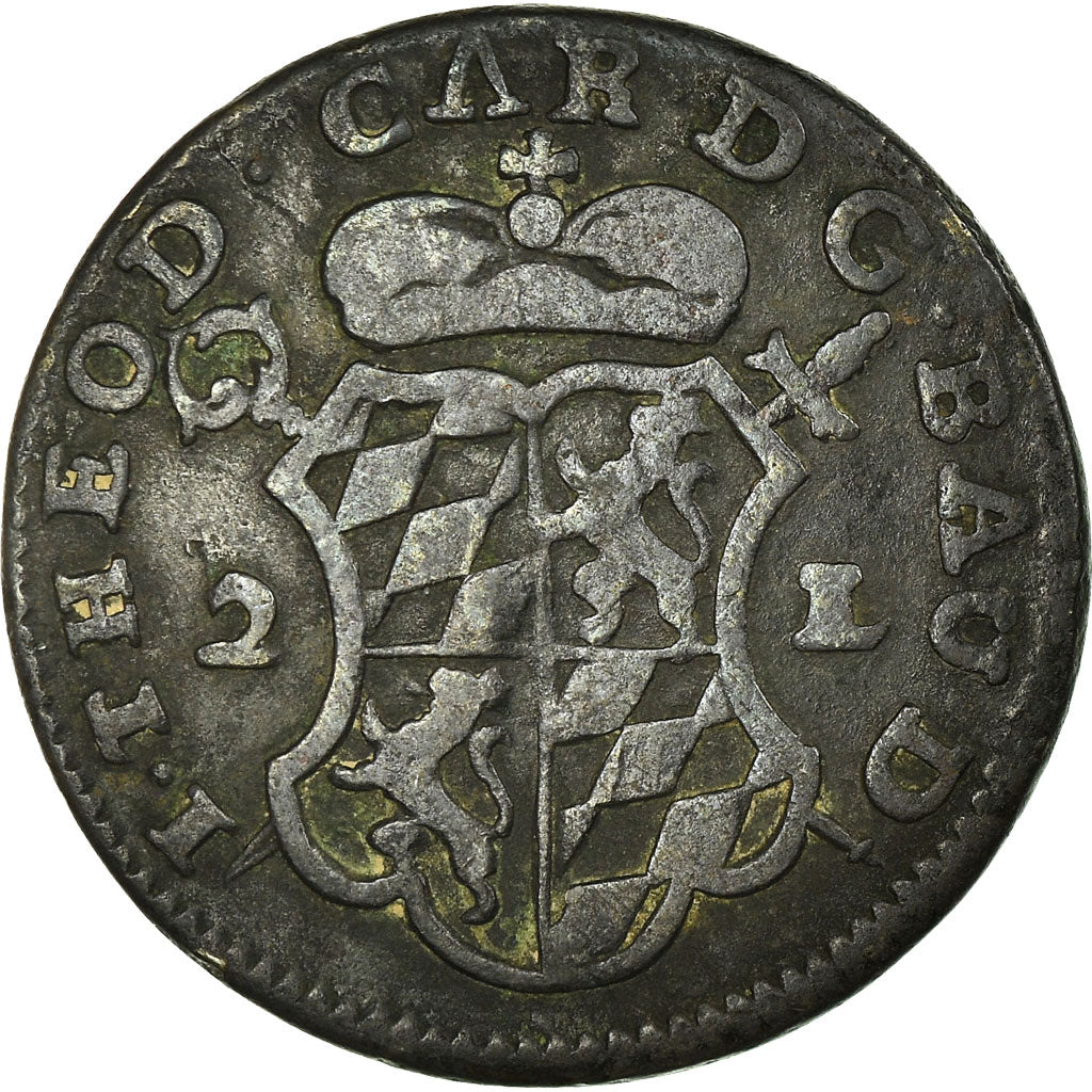 Moneta, LIEGE, John Theodore, 2 Liards, 1751, Liege, BB, Rame, KM:158