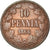 Moneda, Finlandia, Alexander II, 10 Pennia, 1866, BC+, Cobre, KM:5.1