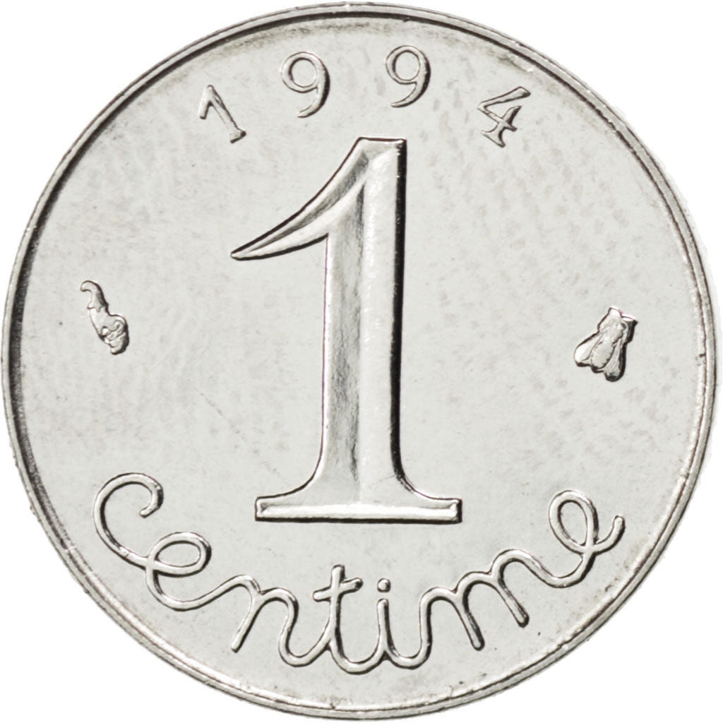 FRANCE, Épi, Centime, 1994, Paris, KM #928, MS(63), Stainless Steel, 15, Gadoury