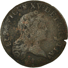 Moeda, França, Louis XV, Demi sol au buste enfantin, 1/2 Sol, 1721, Reims