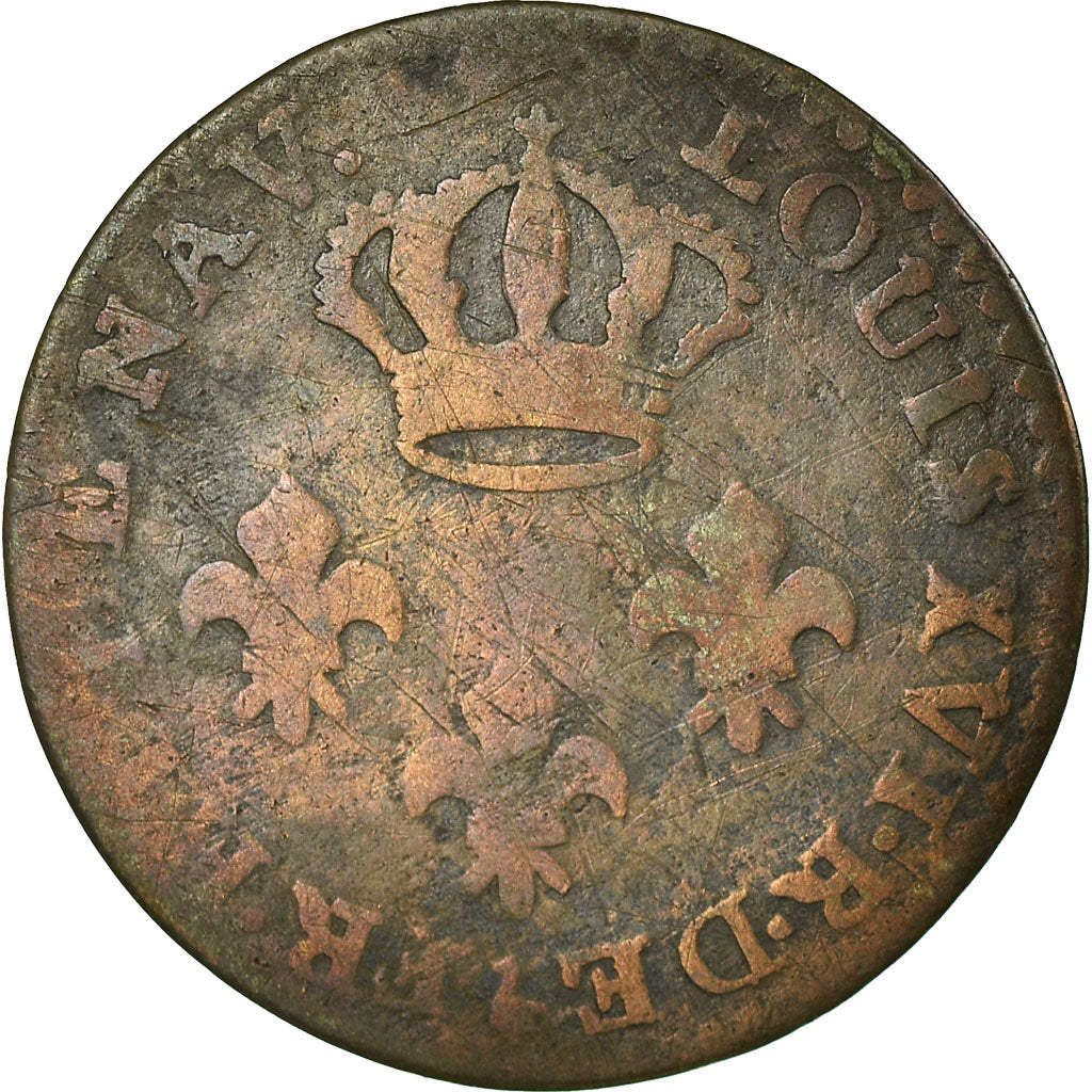 Coin, FRENCH GUIANA, 2 Sous, 1789, Paris, VF(20-25), Billon, KM:1, Lecompte:20