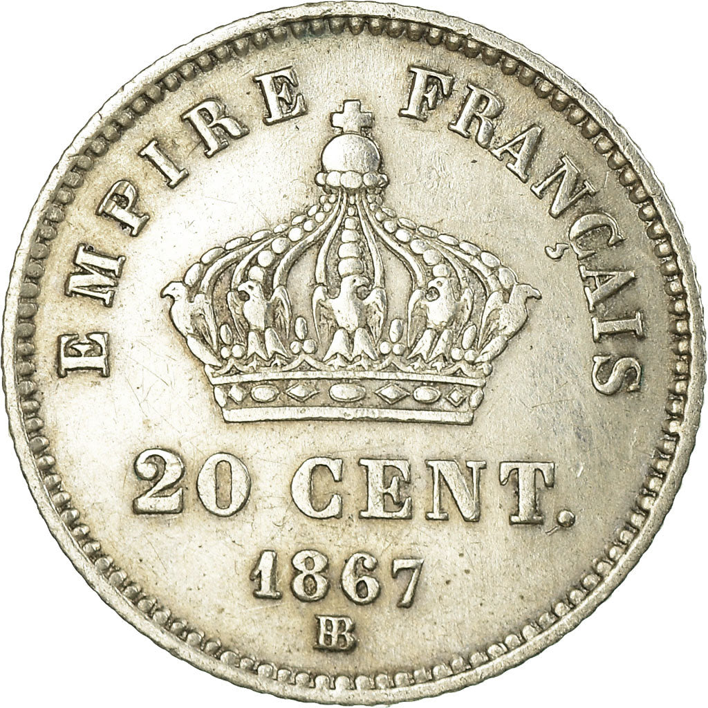 Coin, France, Napoleon III, Napoléon III, 20 Centimes, 1867, Strasbourg