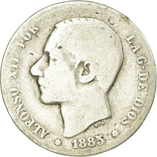 Moneda, España, Alfonso XII, Peseta, 1885, Madrid, BC+, Plata, KM:686
