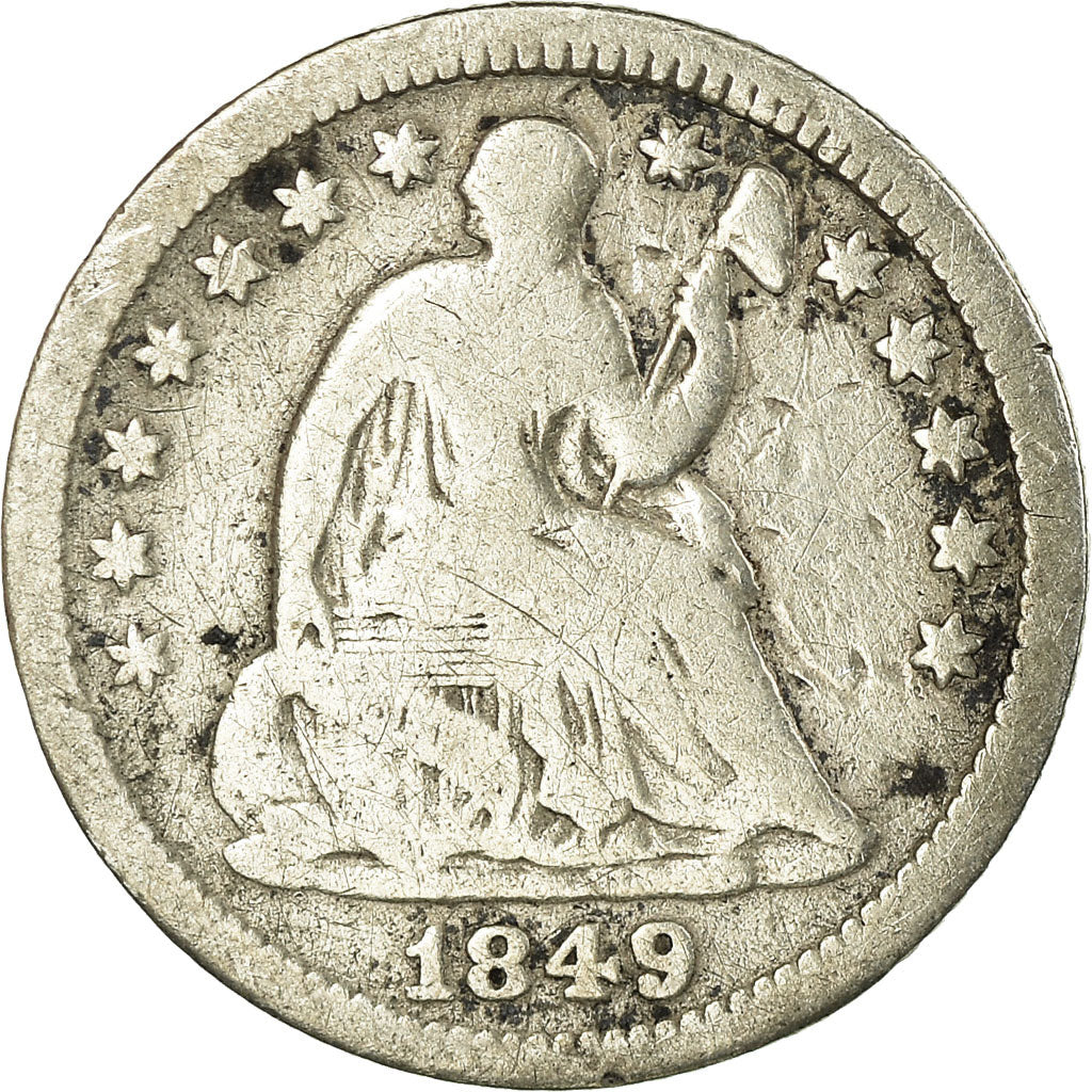 Coin, United States, Seated Liberty Half Dime, Half Dime, 1849, U.S. Mint