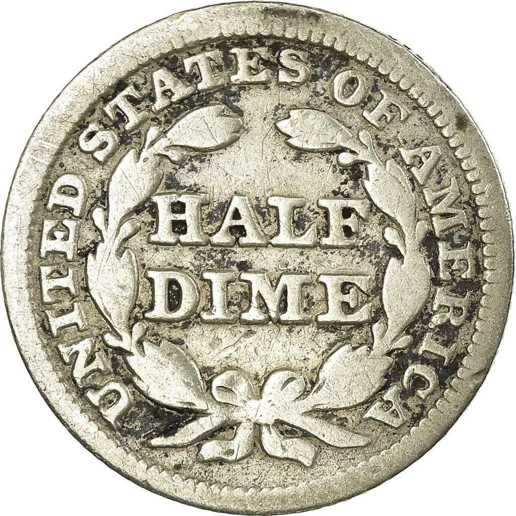 Coin, United States, Seated Liberty Half Dime, Half Dime, 1849, U.S. Mint