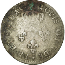 Moeda, ISLE DE BOURBON, 3 Sous, 1781, Paris, VF(30-35), Lingote