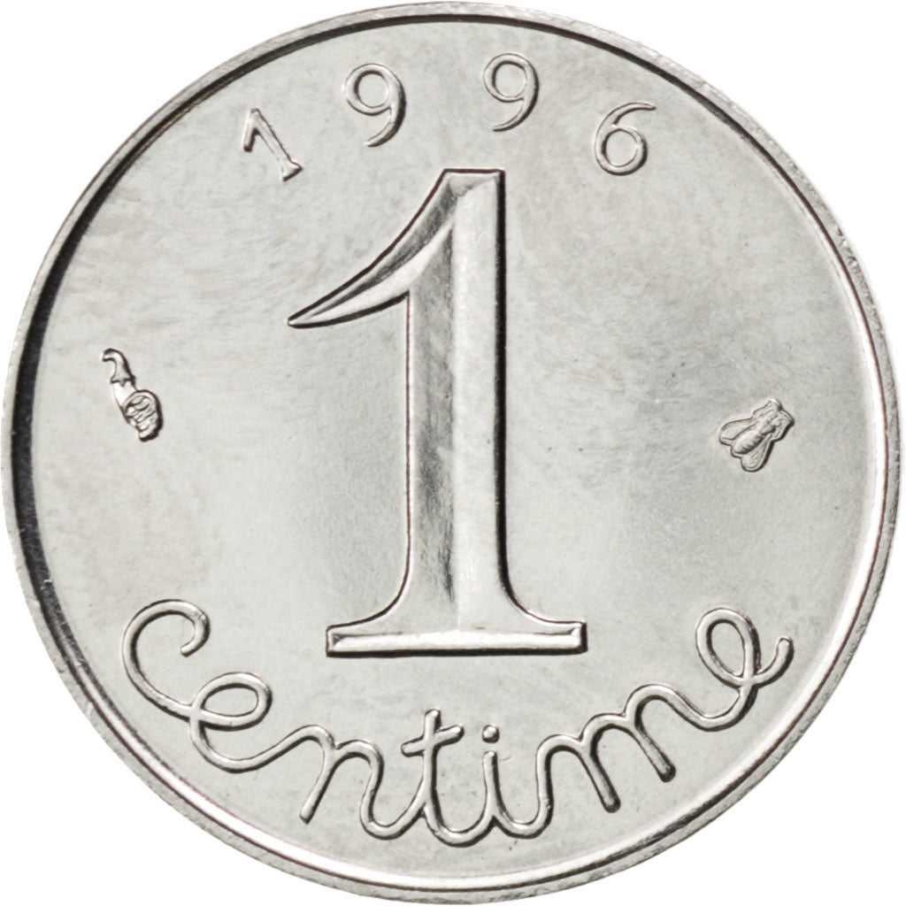 FRANCE, Épi, Centime, 1996, Paris, KM #928, MS(63), Stainless Steel, 15, Gadoury