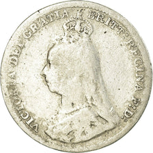 Coin, Great Britain, Victoria, 3 Pence, 1891, VF(20-25), Silver, KM:758