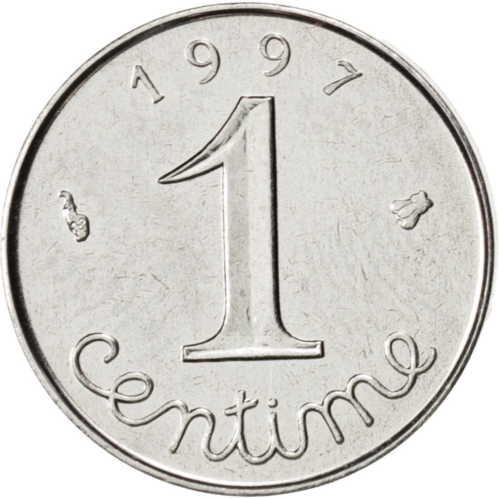 Coin, France, Épi, Centime, 1997, MS(60-62), Stainless Steel, KM:928