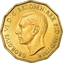 Monnaie, Grande-Bretagne, George VI, 3 Pence, 1937, SPL, Nickel-brass, KM:849