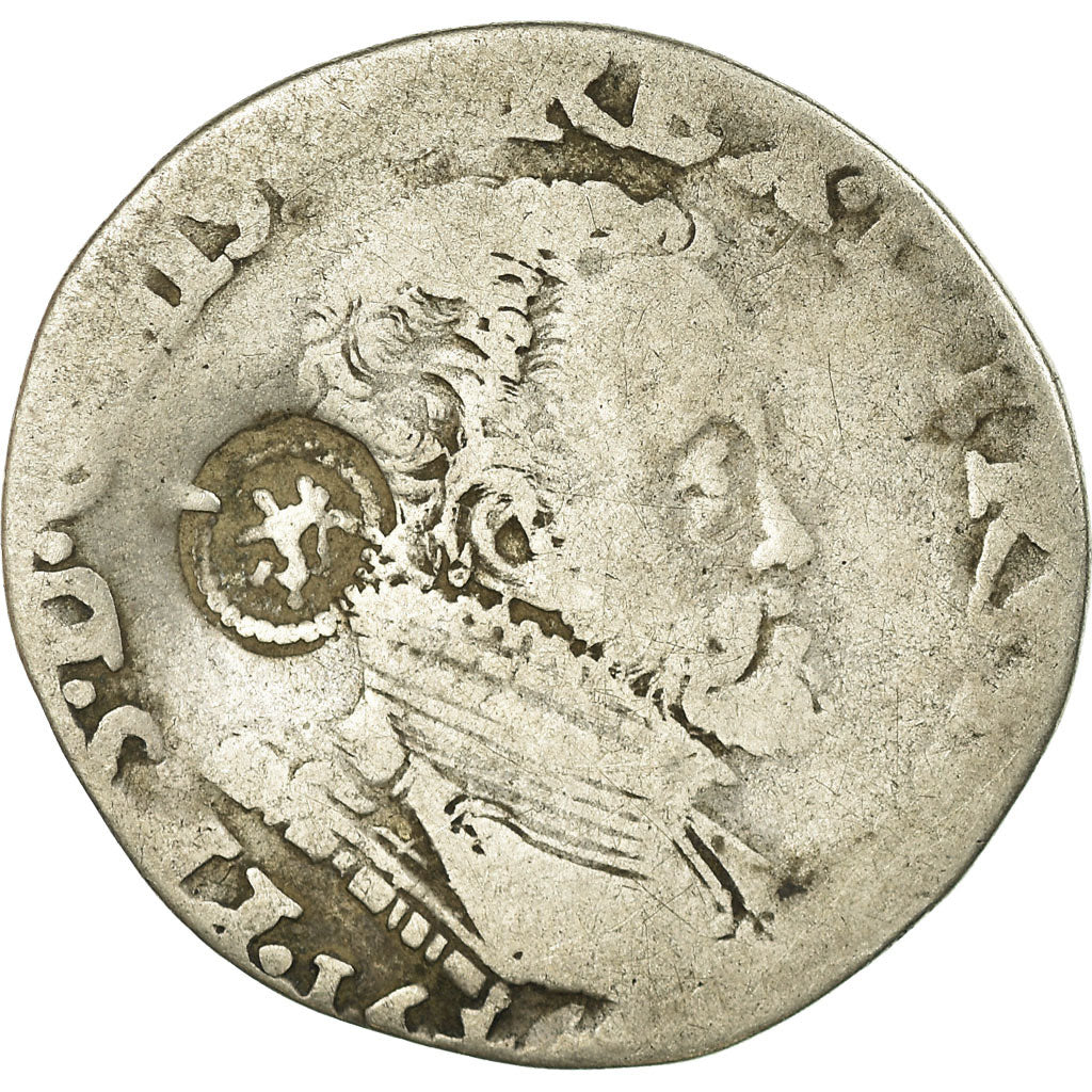 Munten, Lage Spaanse landen, Filip II, 1/5 Ecu, 1566, Overijssel, Countermark