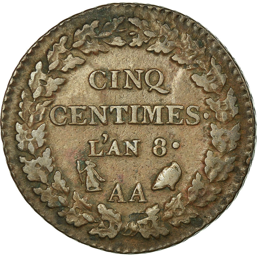 Coin, France, Dupré, 5 Centimes, 1799, Metz, VF(30-35), Bronze, KM:640.2