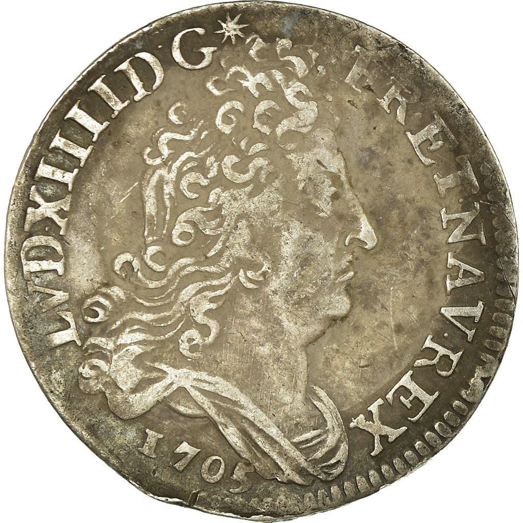 Moeda, França, Louis XIV, 10 Sols aux insignes, 10 Sols-1/8 Ecu, 1705, Paris