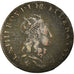 Monnaie, France, Louis XIV, Liard de France au buste juvénile, deuxième type