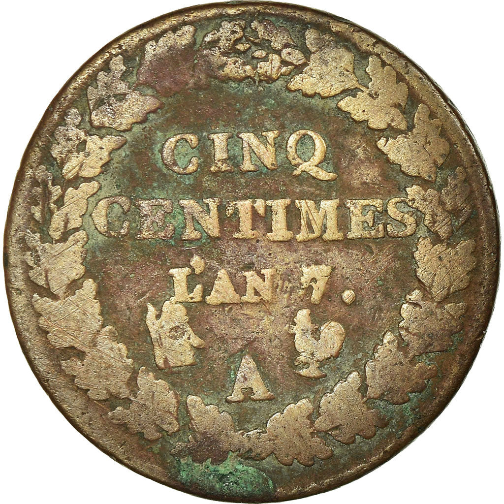 Moneta, Francia, Dupré, 5 Centimes, AN 7/5, Paris, without point after