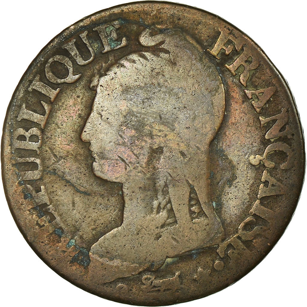 Moneta, Francia, 5 Centimes, AN 7/5, Paris (A/R), MB, Bronzo, Gadoury:126