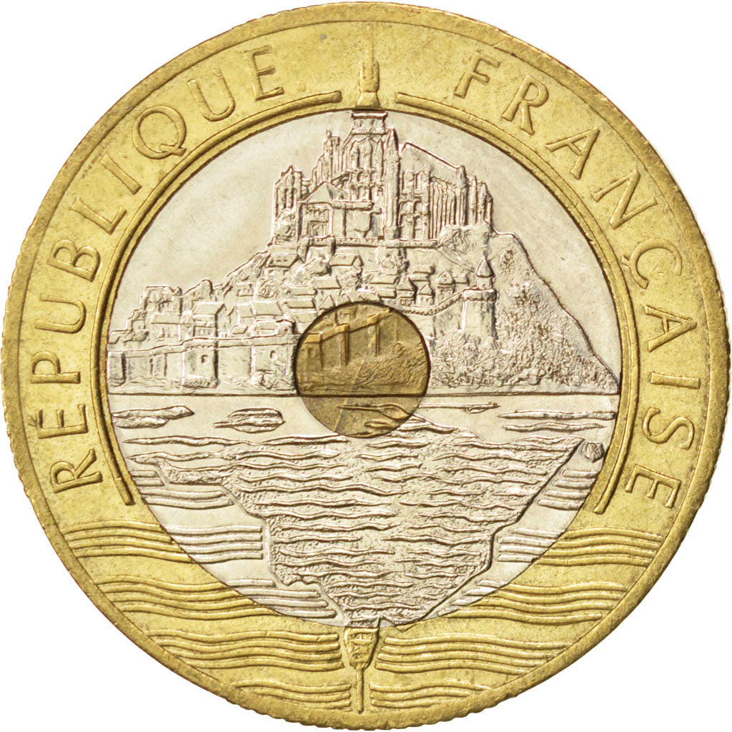 FRANCE, Mont Saint Michel, 20 Francs, 1992, KM #1008.1, MS(60-62),...