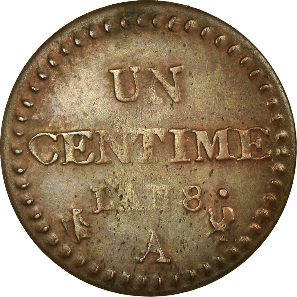 Moneda, Francia, Dupré, Centime, 1799, Paris, MBC, Bronce, KM:646, Gadoury:76