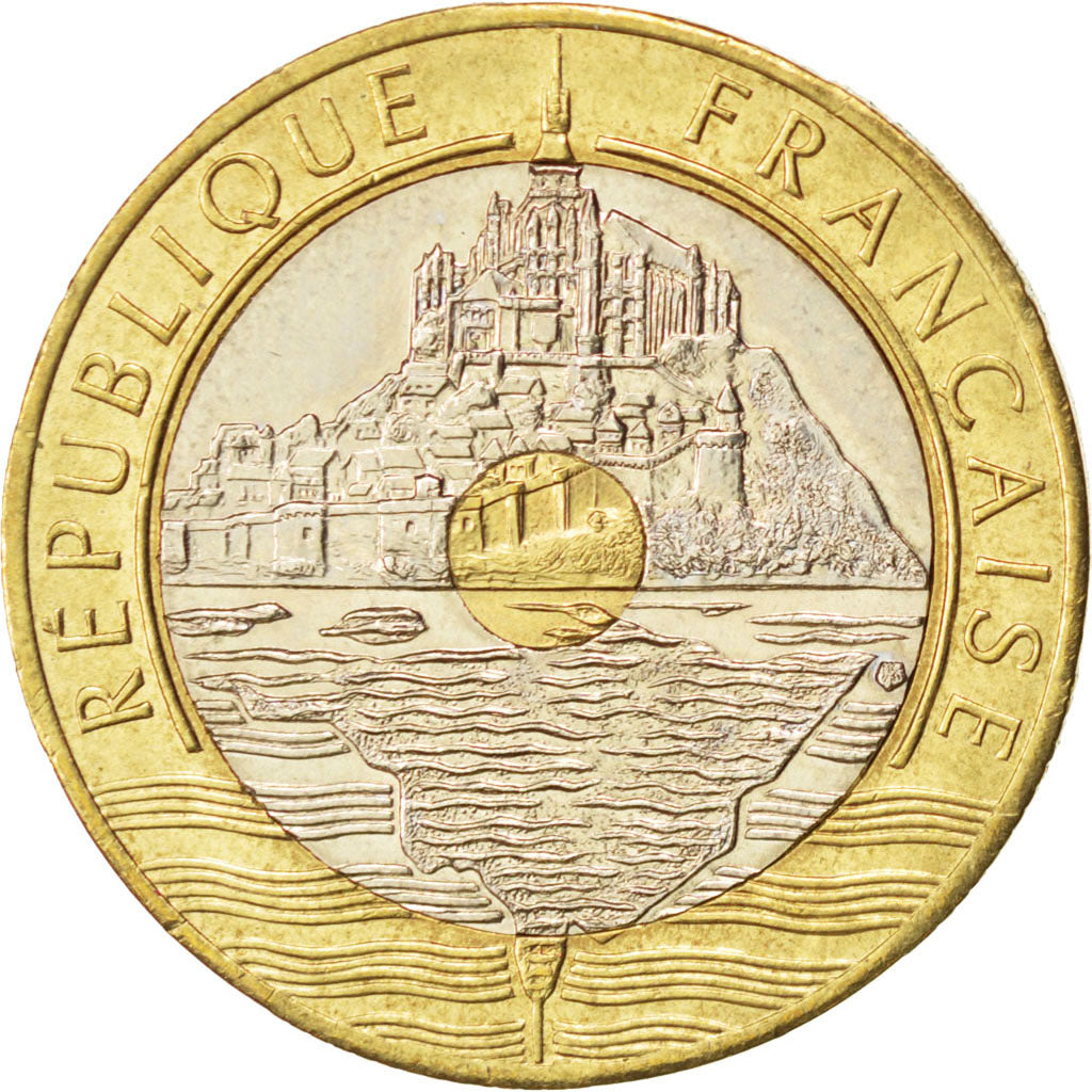 FRANCE, Mont Saint Michel, 20 Francs, 1992, KM #1008.2, MS(60-62),...