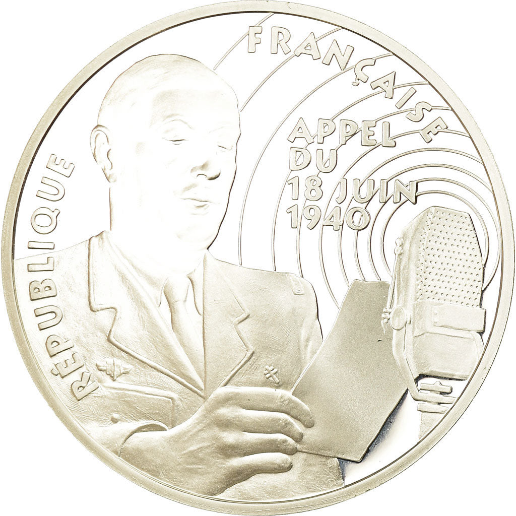 Munten, Frankrijk, Appel du 18 juin 1940, 100 Francs, 1994, BE, FDC, Zilver