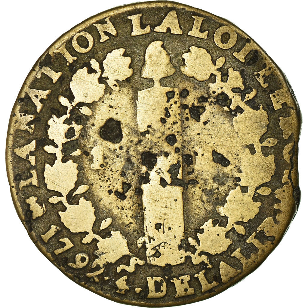 Moneta, Francja, 12 deniers françois, 12 Deniers, 1792, Nantes, F(12-15)