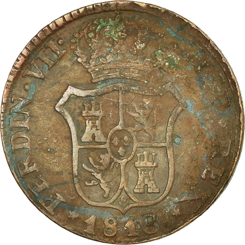 Coin, Spain, CATALONIA, Ferdinand VII, 3 Quartos, 1813, Catalonia, VF(30-35)
