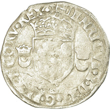Coin, France, Henri II, Douzain aux croissants, 1550, Saint Lô, VF(20-25)