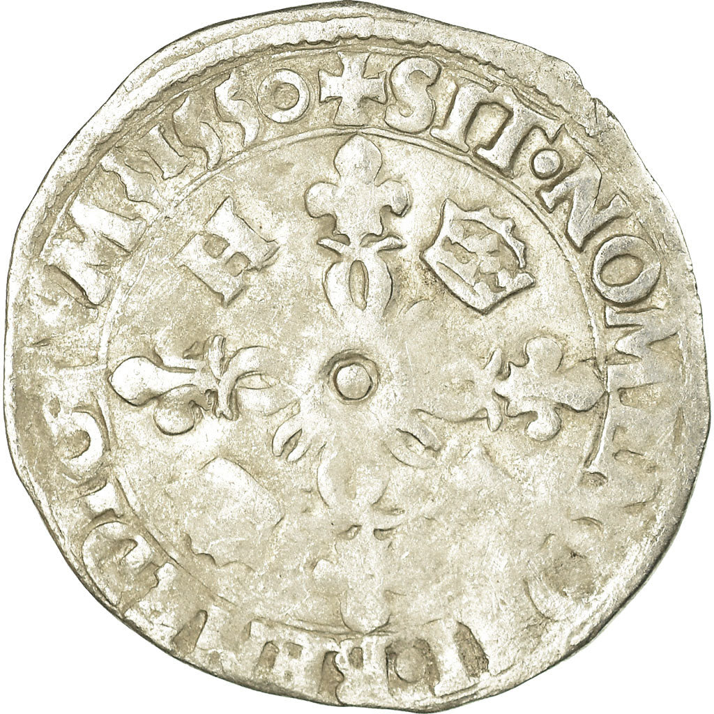 Monnaie, France, Henri II, Douzain aux croissants, 1550, Saint Lô, TB, Billon