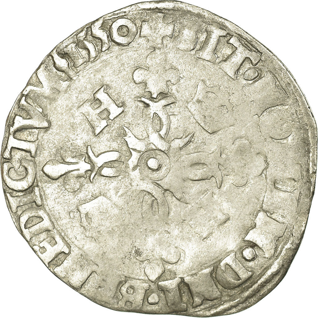 Monnaie, France, Henri II, Douzain aux croissants, 1550, Saint Lô, TB, Billon