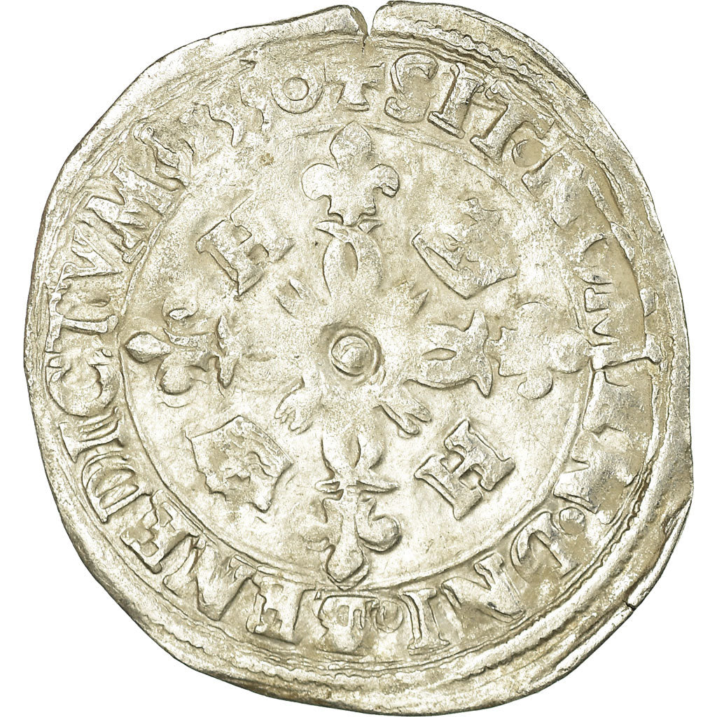 Moneta, Francia, Henri II, Douzain aux croissants, 1550, Saint Lô, MB+