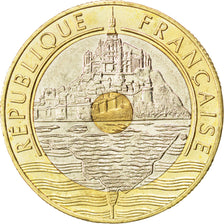 Coin, France, Mont Saint Michel, 20 Francs, 1994, MS(60-62), Tri-Metallic