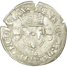 Coin, France, Henri II, Douzain aux croissants, 1550, Saint Lô, VF(30-35)