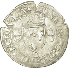Moeda, França, Henri II, Douzain aux croissants, 1550, Saint Lô, VF(30-35)