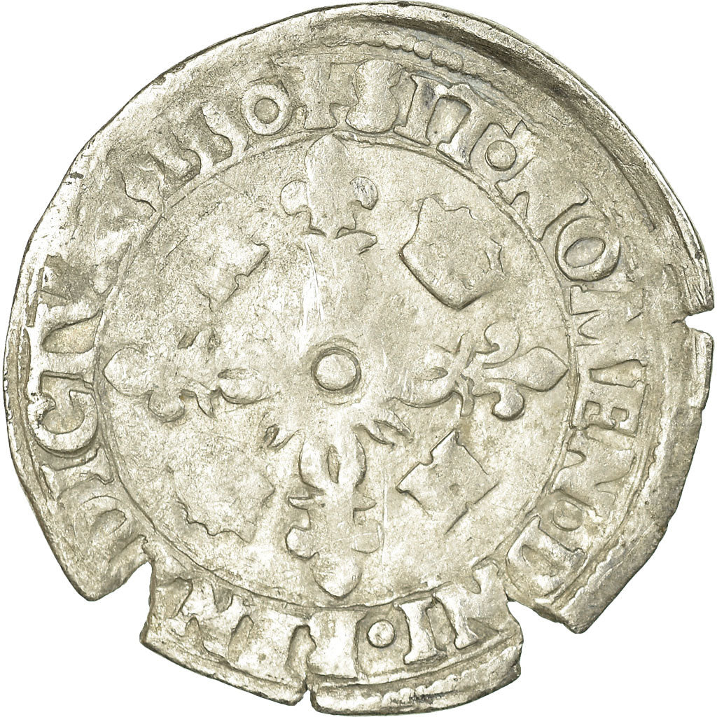 Coin, France, Henri II, Douzain aux croissants, 1550, Saint Lô, VF(30-35)