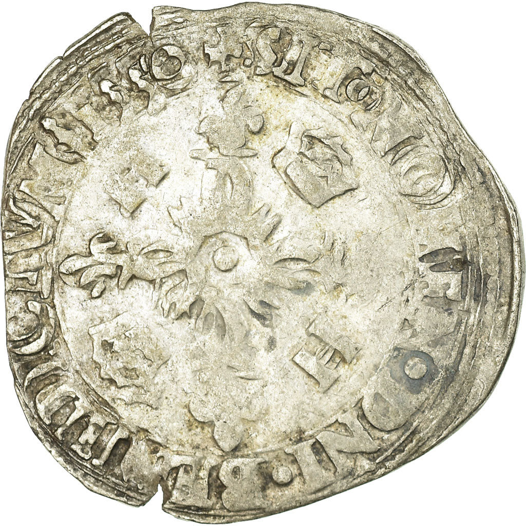 Monnaie, France, Henri II, Douzain aux croissants, 1550, Saint Lô, TB, Billon