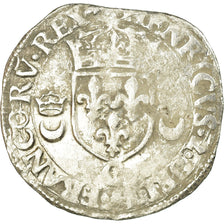 Monnaie, France, Henri II, Douzain aux croissants, 1550, Saint Lô, TB, Billon