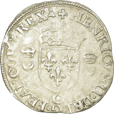 Monnaie, France, Henri II, Douzain aux croissants, 1550, Saint Lô, TB+, Billon