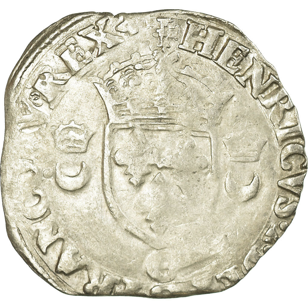 Moneta, Francja, Henri II, Douzain aux croissants, 1551, Saint Lô, VF(20-25)