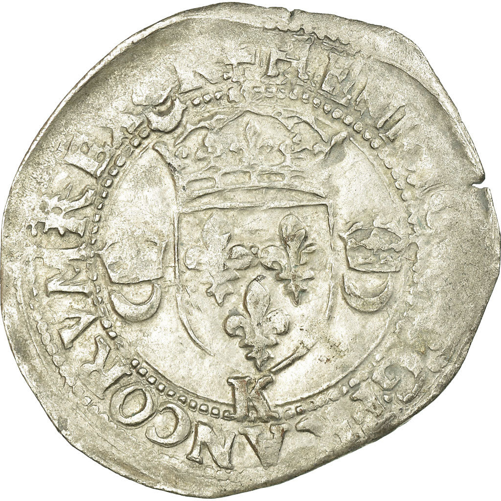 Moneta, Francja, Henri II, Douzain, 1552, Bordeaux, VF(30-35), Bilon